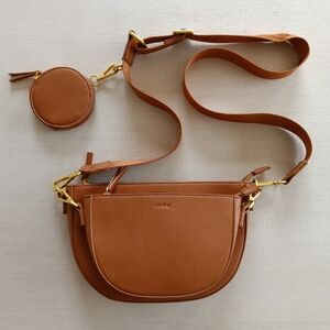 Fawn Design Double Crossbody Saddle Pouch Bag With Attachable Coin Pouch